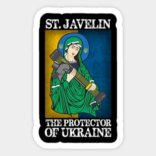 Saint Javelin Protector of Ukraine Support Ukraine Flag Sticker